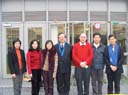 The judging panel with the Principal Mr. G Tam, and PTA President Mr. S Chan at the hanging garden outside the Student Activity Centre.